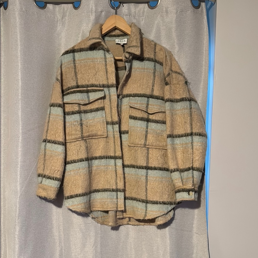 Plaid Wool-Blend Jacket